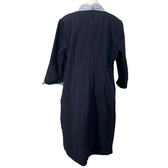 Talbots layered look shirt dress plus size 2X navy blue - Picture 4 of 5